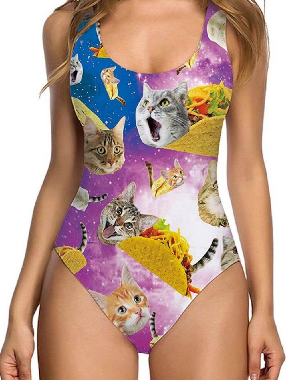 Galaxy Cat Taco One-Piece Swimsuit Dopamine Dolls Kill Kitsch Kawaii